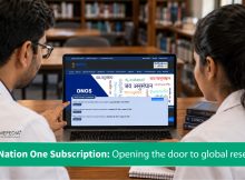 Indian healthcare researchers accessing scientific journals through the One Nation One Subscription portal.
