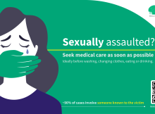 Sexual assault awareness graphic encouraging survivors to seek medical care as soon as possible after an assault.